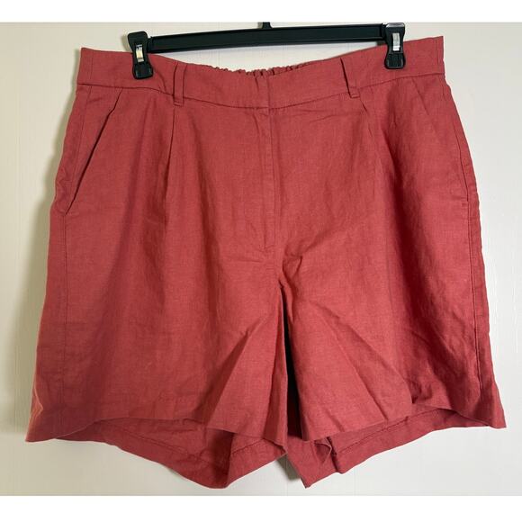 Old Navy XL Elastic Waist Linen Blend Trouser Shorts Mineral Rouge - Picture 1 of 6